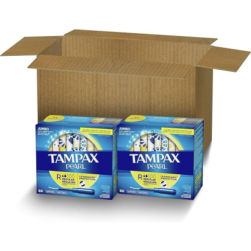Tampax Pearl Tampons Regular Absorbency, with Leakguard Braid 1