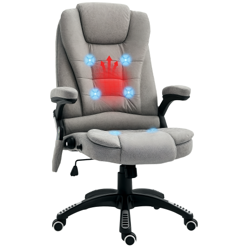 Vinsetto Vinsetto Office Chair w/ Heating Massage Points and Lumbar Support Grey 1