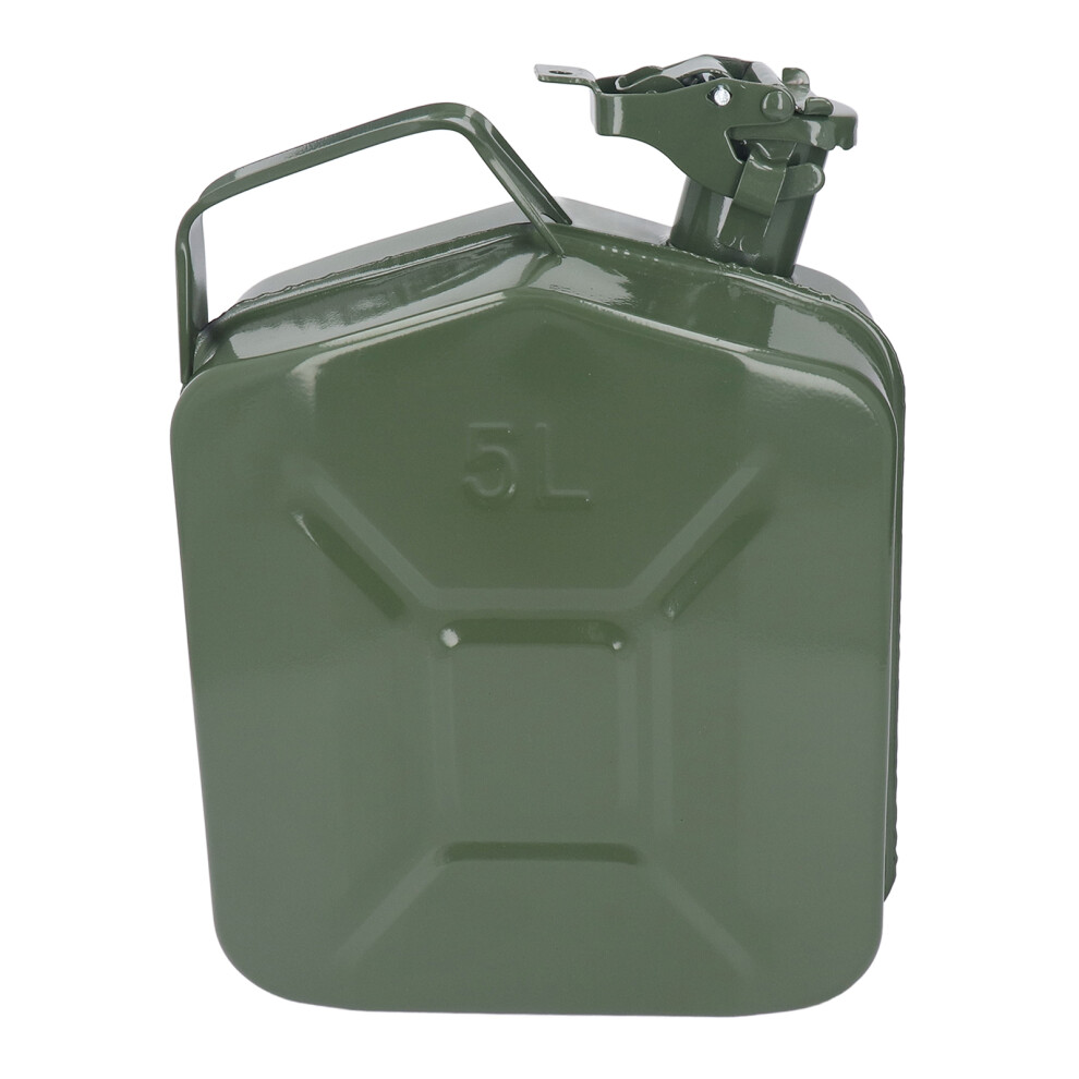 1.3 Gallon 5L Gasoline Container Thickened Stainless Steel Fuel Tank Carrying Can with Portable Handle