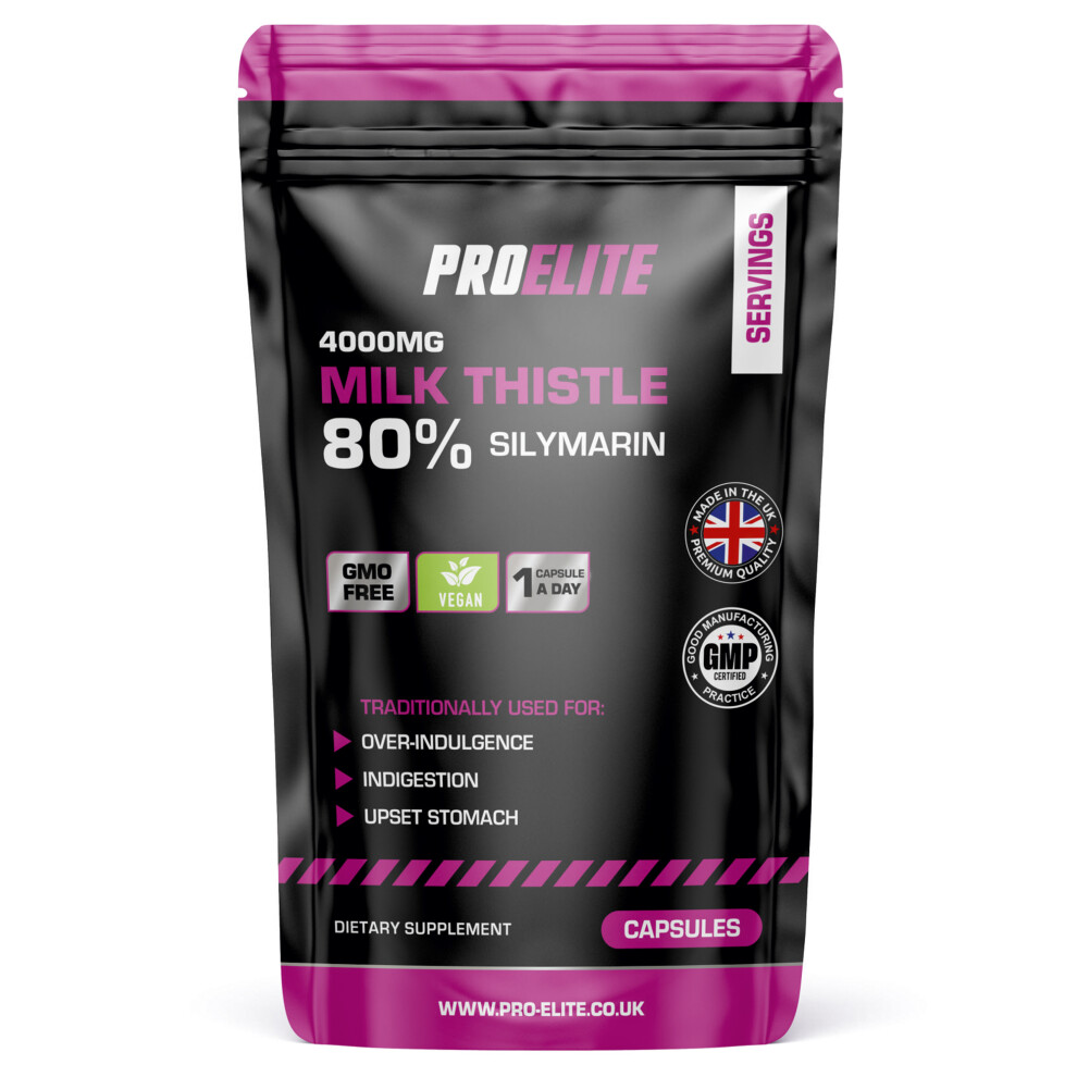 Pro Elite (120 Capsules) Milk Thistle Vegan Capsules 250Mg 40:1 Extract
