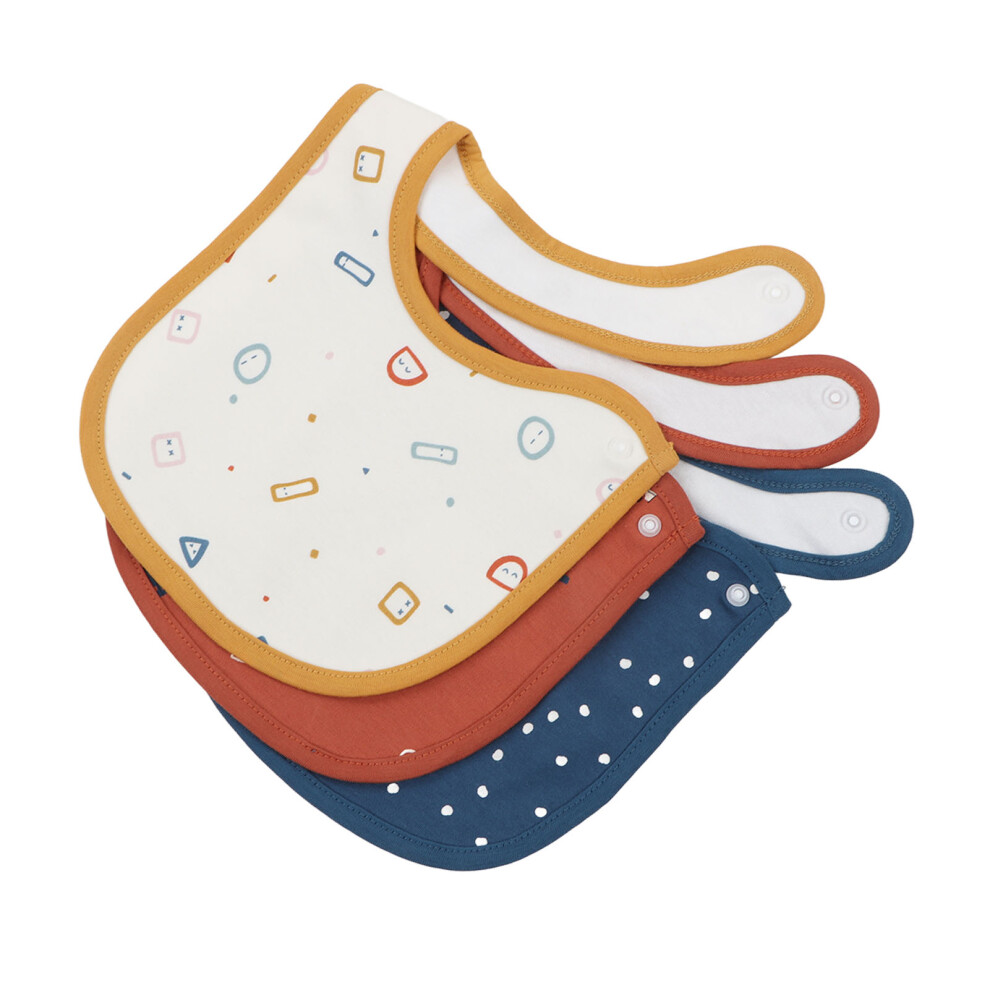 Baby Bib Multi Layered Absorption Printed Pattern Cartoon Toddler Closure Cotton Bib for Parents Type 3