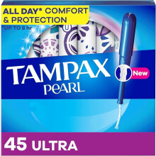 Tampax Pearl Tampons, with LeakGuard Braid, Ultra Absorbency