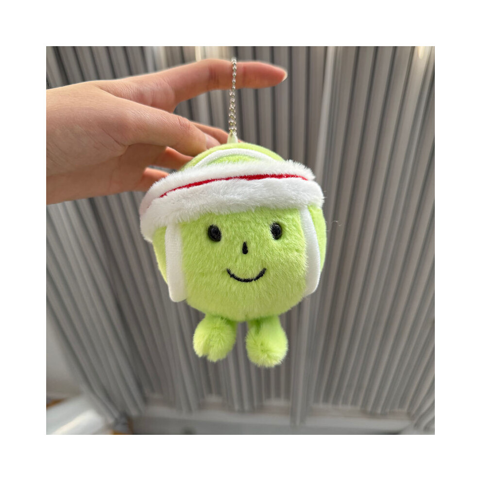 (Tennis)Peluche tennis soufflant bulles porte-clés sac à dos pendentif décoration enfant cadeau