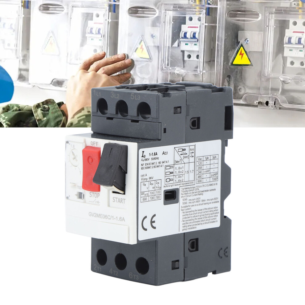 Motor Circuit Breaker Overload Short Circuit Protection Motor Starter Protection Switch Ac690v Gv2 Me06c 1-1.6A 8431319990034