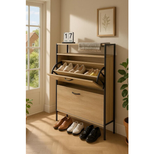 Shoe Rack Shoe Storage Cabinet Stand Cupboard Unit 2 Drawer 1