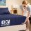 (Double Fitted Bed Sheets Pack of 2, Navy Blue) Extra Deep Fitted Sheet 40CM Bed Sheets 2-Pack 1