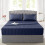 (Double Fitted Bed Sheets Pack of 2, Navy Blue) Extra Deep Fitted Sheet 40CM Bed Sheets 2-Pack 3