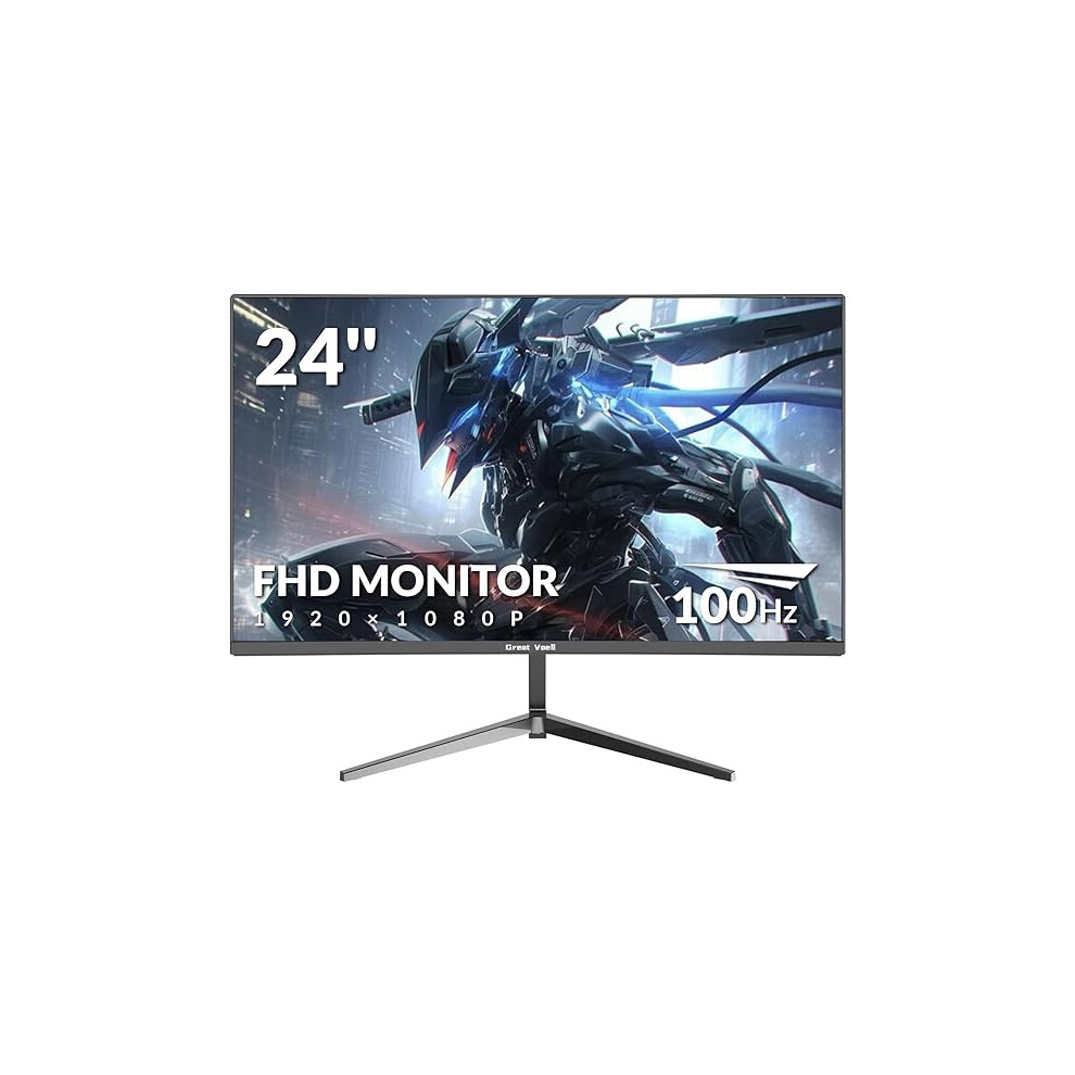 Great Voell 24 Inch Curved Monitor 16:9 Aspect Ratio 100Hz Fhd Led Display 99% Srgb 098765434178