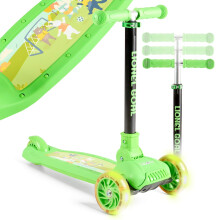 FableKids children scooter | city scooter pedal scooter | height-adjustable | foldable | LED wheels | pedal brake | kick scooter | green
