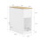 Mesa de Cabeceira SoBuy 3 Compartimentos Branco e Madeira 5