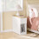 Mesa de Cabeceira SoBuy 3 Compartimentos Branco e Madeira 6