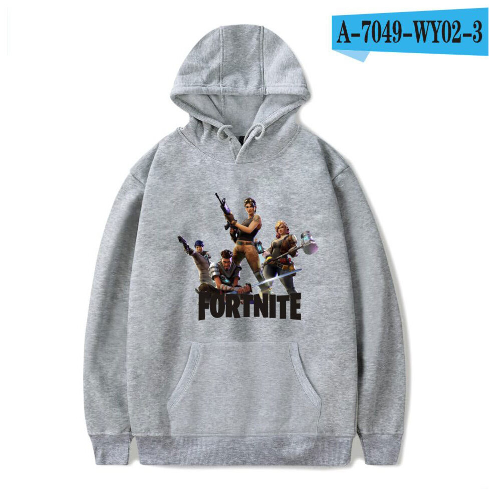 (Gray,S=US XXS)Fortnite Sweat à Capuche Sweat pour Femme Homme Sweat à Capuche Hoodies Streetwear Tops