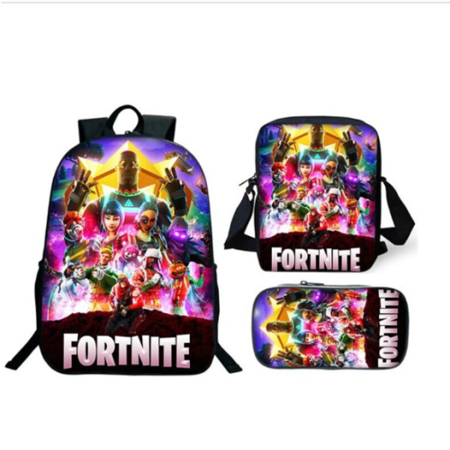 (3) Fortnite Game School Bag Backpack Lunch Bag Pencil Case 3PCS