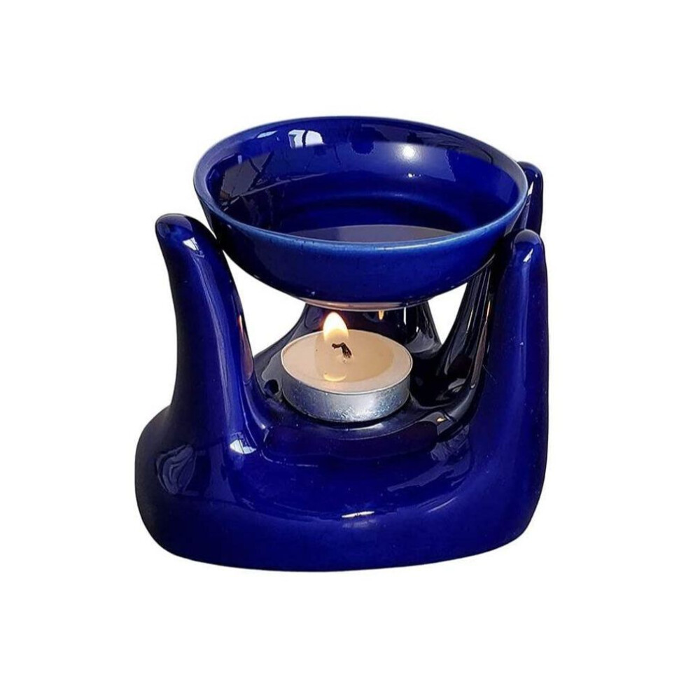 Ceramic Hand Type Oil Burner For Home, Office, With 1 Tea Light Candle, Made By Porcelain Latest