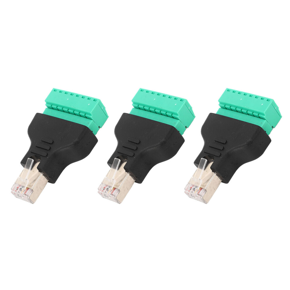 3Pcs Rj45 Screw Terminal Adapter Rj45 Female Thread To 8 Pin Network Connector Welding Free 5031320076401