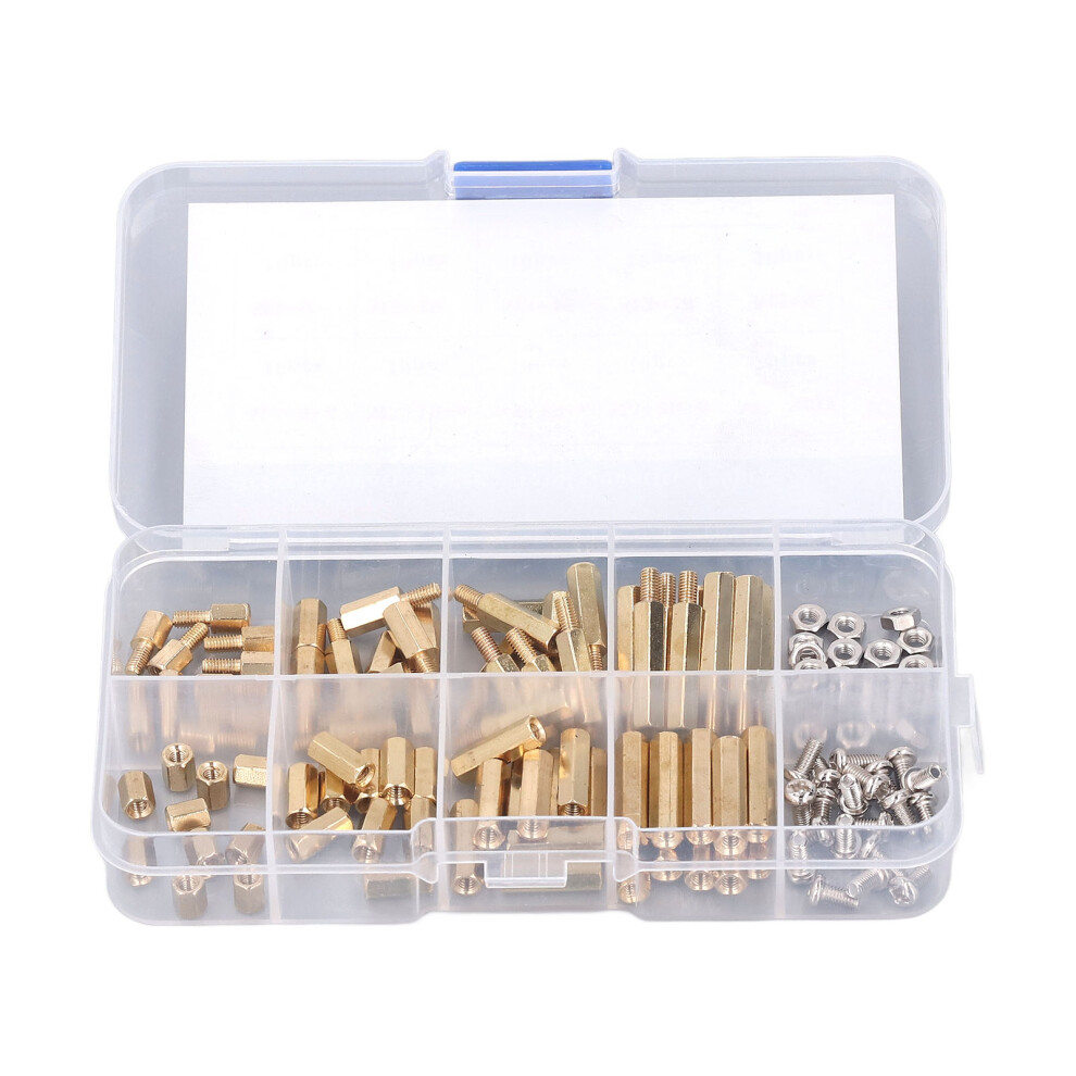 120Pcs M3 Standoff Kit Brass Standard Hex Screw Nut Standoff Kit For Automobiles Electronics 7621320130678