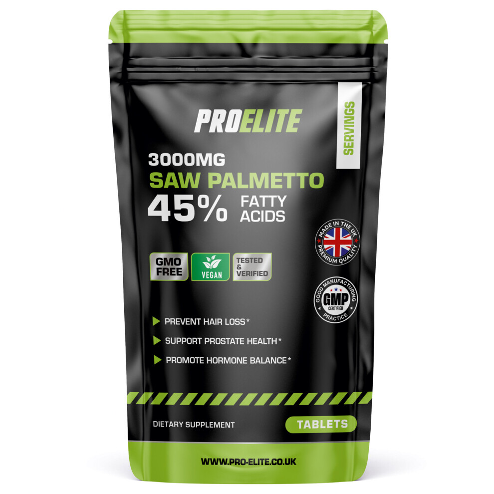 (365 Tablets) Saw Palmetto 3000mg VEGAN Tablets Hair Loss