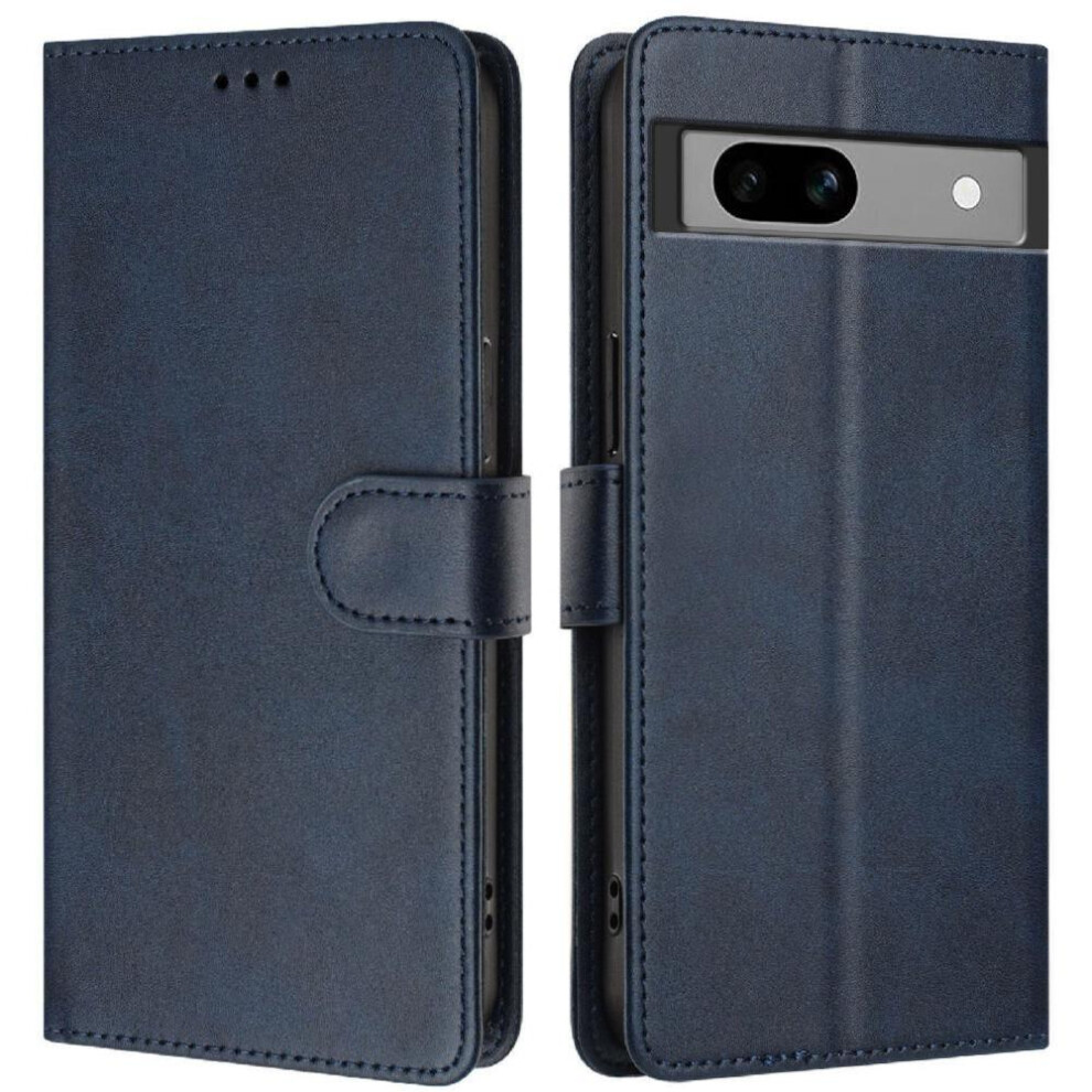 Photos - Case  Classic Style Flip  for Google Pixel 7a Rfid Blocking Shockproof Card Holder Magnetic Closure Wallet (Blue)