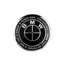 (Bak 82 mm 1 st. led, helsvart) 82 mm framhuvs emblem, logotyp, bagageutrymmesemblem, rattklistermärke