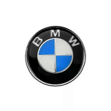 (Blå Vit - Fram 82 mm 1 st) 82 mm Bil Fram Huv Emblem Logo Bagageutrymme Badge Ratt Klistermärke Ratt