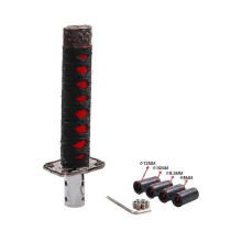 (Negro con rojo) Interior del coche 15 cm Universal Samurai Sword Gear Shift Knob Shifter Katana Metal