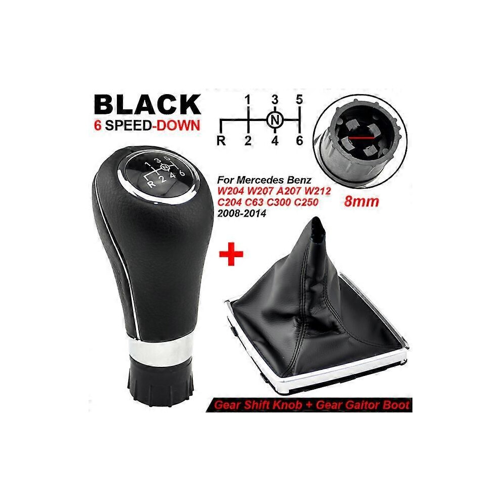 (B-petit trou 8 mm) Pommeau de levier de vitesse intérieur de voiture 6 vitesses pour Mercedes Benz