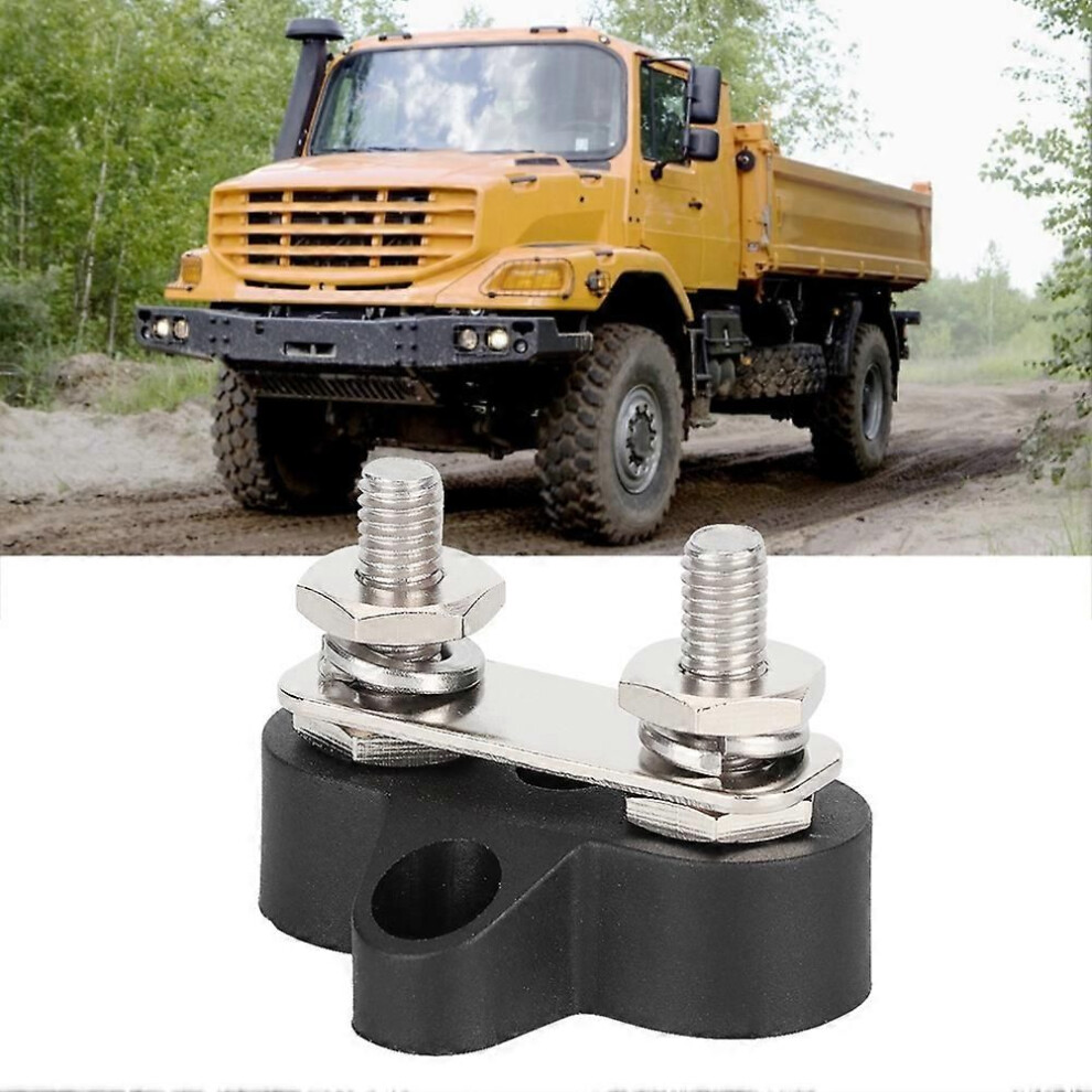 Bloc De Distribution D'alimentation Audio Voiture - 1 Entrée 0GA + 2 Sorties 4GA - Alliage Zinc Doré - Pour Installation Hi-Fi Auto Et Bateau