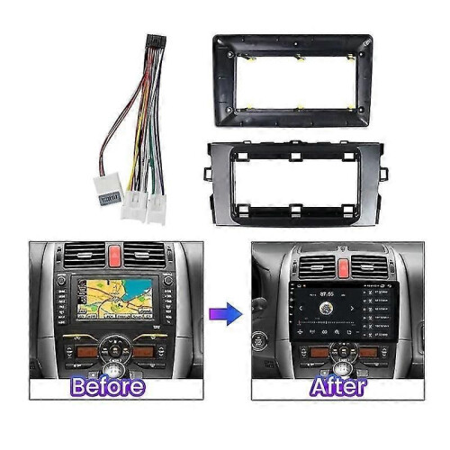 (C) För Toyota Auris 2006 - 2011 Bilradio Instrumentpanel Panel Ram Strömkabel 2