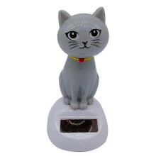 (M)Schattige hond popcorn zonne-energie aangedreven schommelpop auto-interieur ornament auto-accessoires