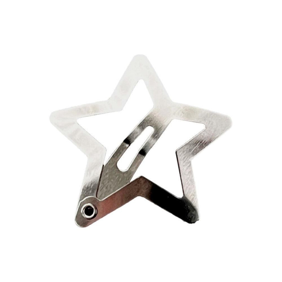 5pcs Y2k Hair Grip Sweet Cute Star Hairpin Barrettes Silver Star Metal Hair Clips For Girls Women Fashion Hair Accessories