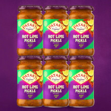 Patak's Lime Pickle (Hot) 283g  (Pack of 6) | Spicy & Tangy Indian Achar with Authentic Flavour | Bold Condiment for Curry Lovers