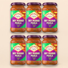 Patak's Mango Pickle (Hot) 283g (Pack of 6) |  Spicy Indian Mango Relish | Bold Flavour for Curry, Rice & Snacks