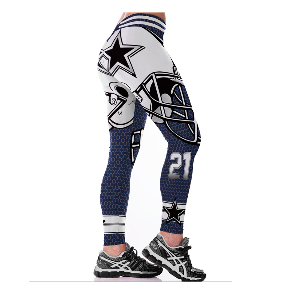 (L)Leggings fitness femme équipe Dallas cowboys sport 3d yoga pantalon gym course entraînement