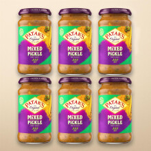 Patak's Mixed Pickle 283g (Pack of 6) | Authentic Indian Pickle with Mango, Lime & Chilli | Tangy & Spicy | Vegetarian