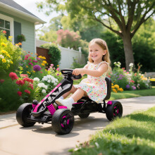 (Pink) AIYAPLAY Pedal Go Kart with Automatic Clutch, for Ages 3-6 Years