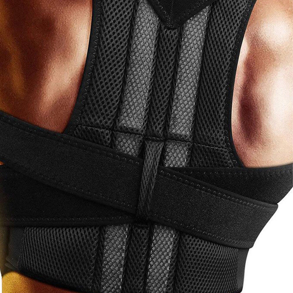 Posture Corrector Lightweight Breathable Back Brace Back Straightener for Women Men Black XL