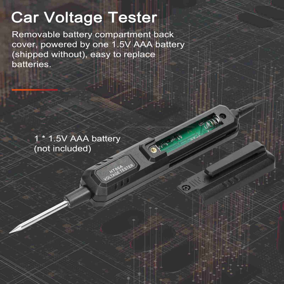 Car Voltage Tester Lcd Digital Display Automobile Maintenance Circuit Detector With Backlight Green 3471320415152