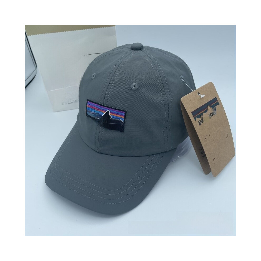 (Gray)Gorra De BéIsbol Para Hombre Al Aire Libre Letras Bordadas Curvada Transpirable Sombrero Impermeable-image