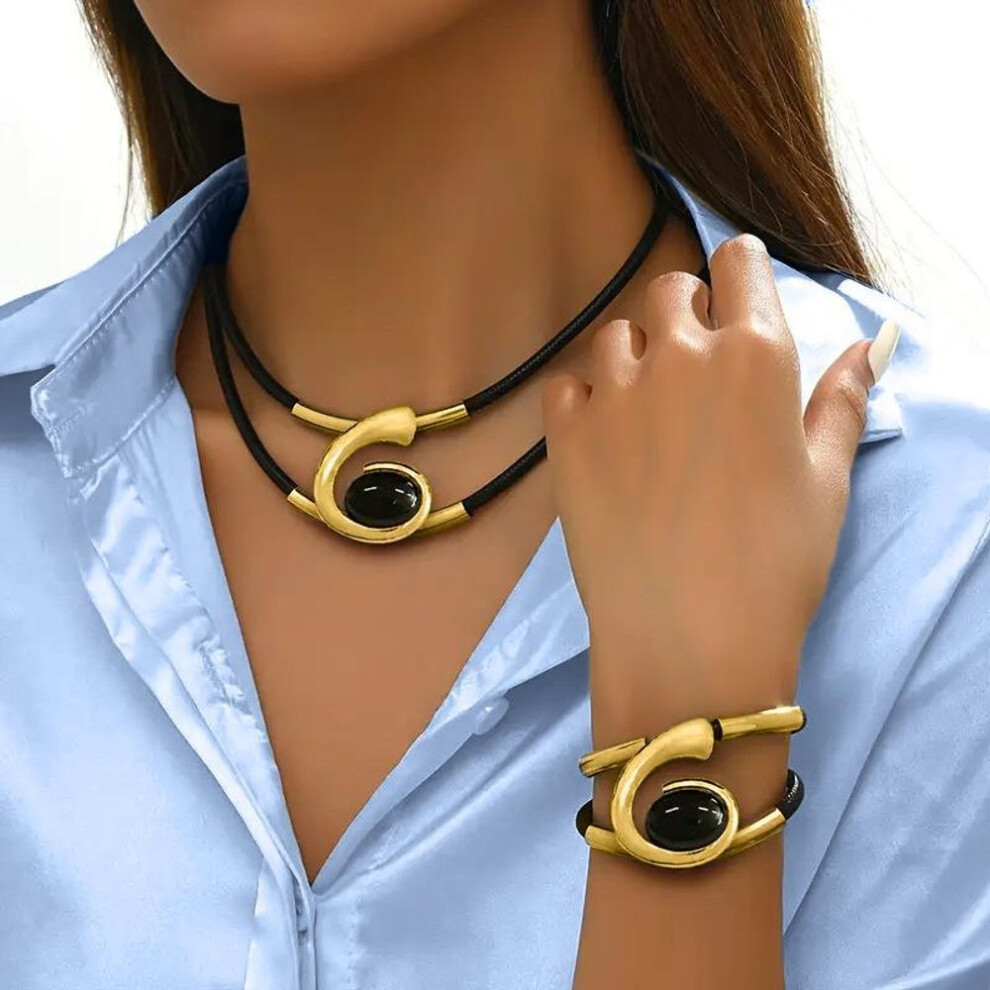 (yellow) Bohemian Women's Necklace Bracelet Set