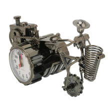 Desktop Clock Tractor Shape Accurate Time Setting Plastic 23.5x14x10cm Decorative Practical Clock Ornament Balck Gold