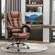 Vinsetto Ergonomic Heated 6 Points Vibration Massage Office Chair, Brown