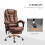 Vinsetto Vinsetto Ergonomic Heated 6 Points Vibration Massage Office Chair, Brown 7