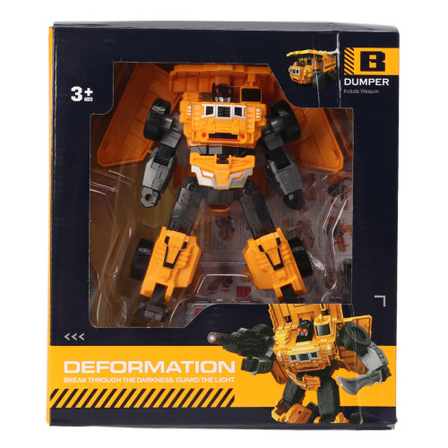 Transformation Robot Toy 2 Forms Flexible Joints Drop Resistant Educational Cool Deformation Engineering Vehicle for Boys 2