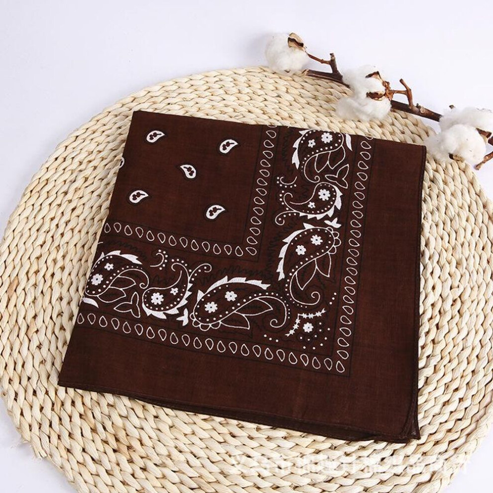 (coffee) Women Fashion Dozen Paisley Bandanas Cowboy Head Scarf Cowgirl Headband Necktie