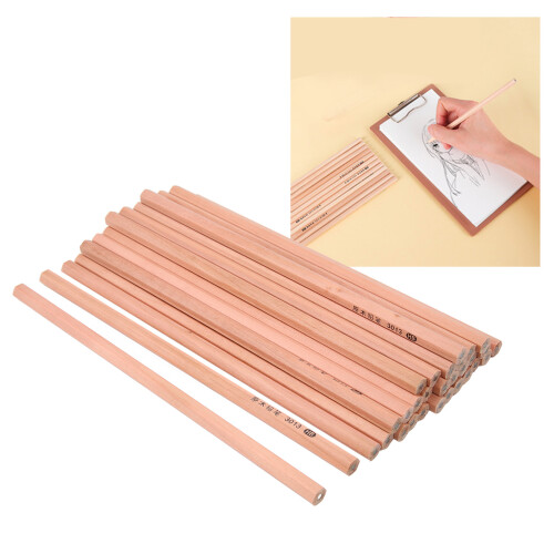 30 piezas de lápiz HB hexagonal, de madera natural, para escribir 2