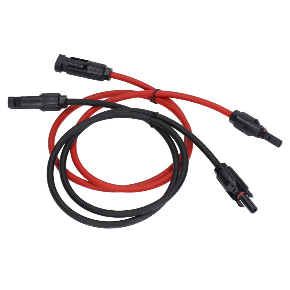 2Pcs Solar Panel Extension Cable 10Awg 6Mmâ² Solar Extension Cable Rated Voltage 1000V Dc Red Black 1M / 3.3Ft 8431320576456
