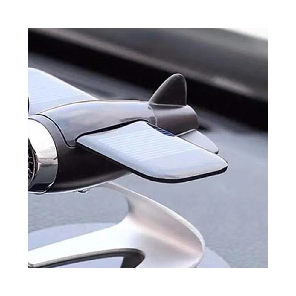 Dashboard Aircraft Ornament Solar Rotation Car Air Freshener Aromatherapy Diffuser Perfume Decoration For Office Home Black 4971320639033
