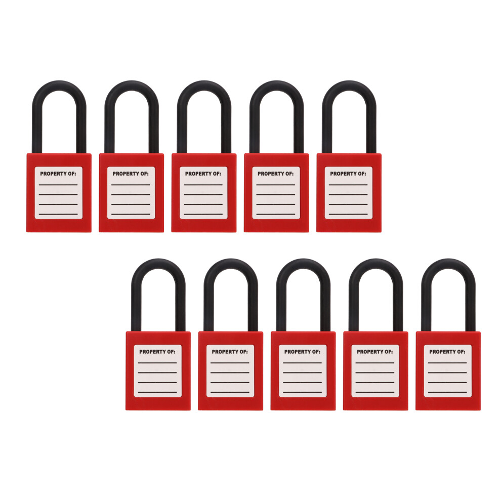 10 Pcs Lockout Tagout Lock Nylon Beam Insulate Safety Padlock Set For Industrial Chemical Electric Power 4941320638374