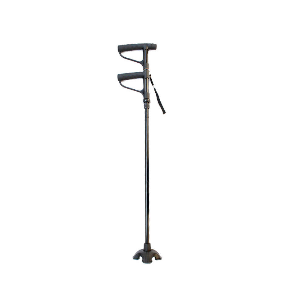 Walking Stick 2 Handle 4 Support Foots Aluminum Alloy Folding Walking Cane with Light