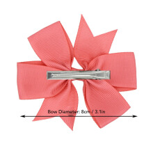 40 piezas de clips de lazo para niñas, diámetro 8 cm - cintas en 20 colores